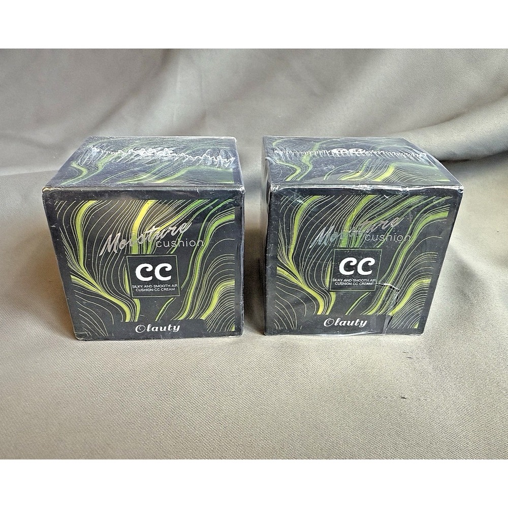 NIB Set of 2 OLAUTY Moisture Cushion CC Silky‎ & Smooth Air Cushion CC Cream